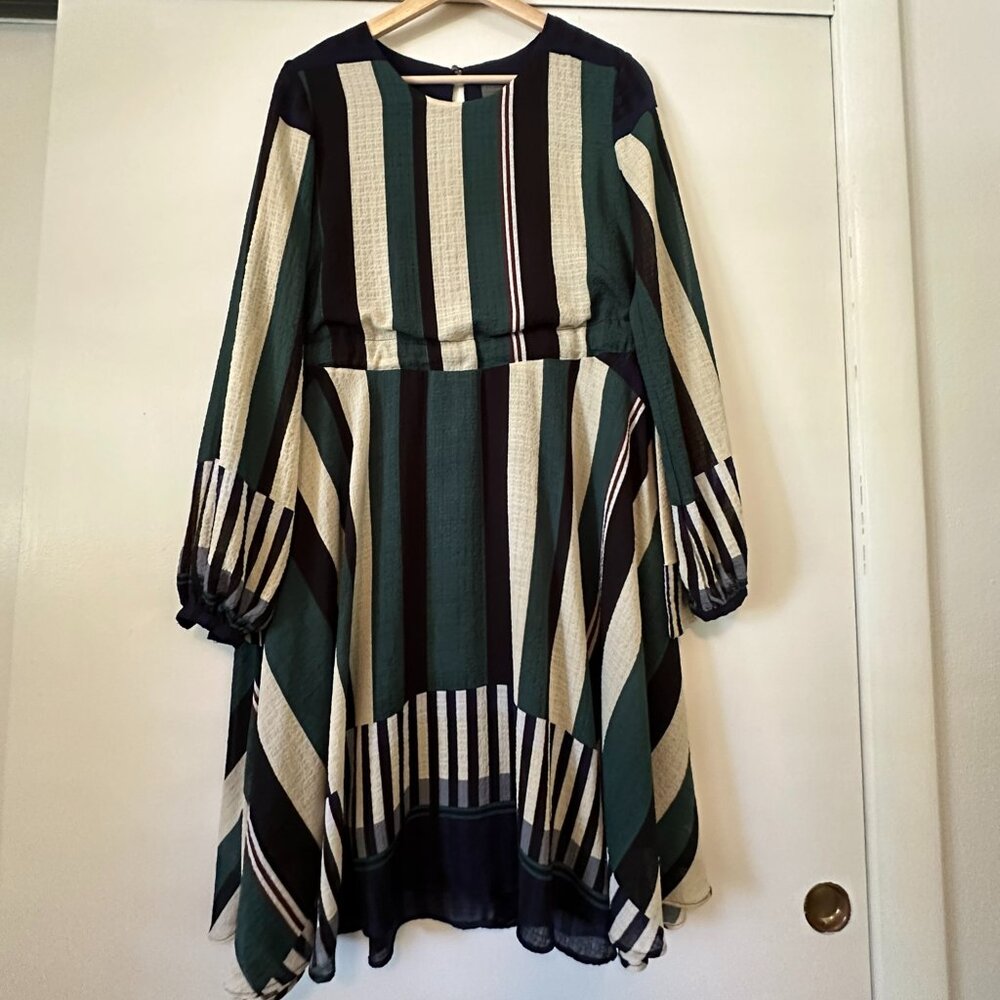 Anthropologie Sunday in Brooklyn Geometric Long Sleeve Print Dress XS